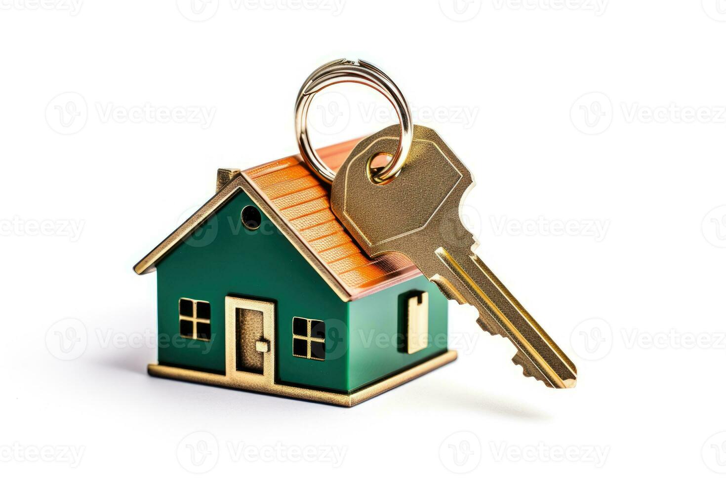 house key isolated on white. AI Generated photo
