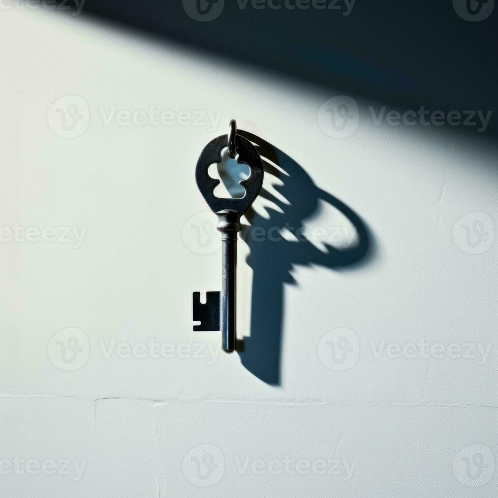 Shadow cast by key. AI Generated photo