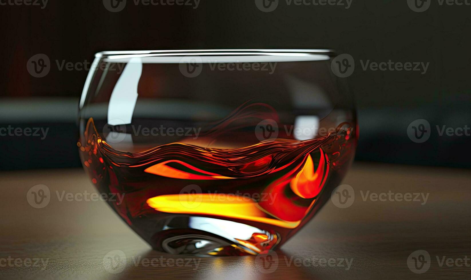 Glass magnifies the beauty of transparent flames Creating using generative AI tools photo