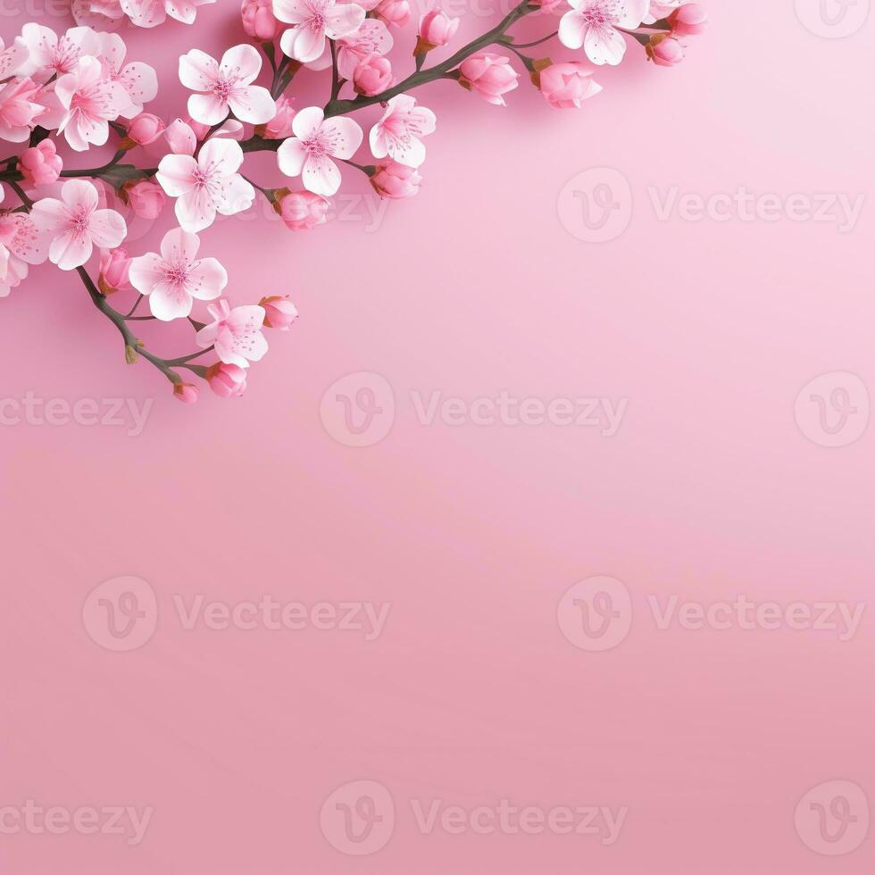 Simple pink background, empty space for text and design photo