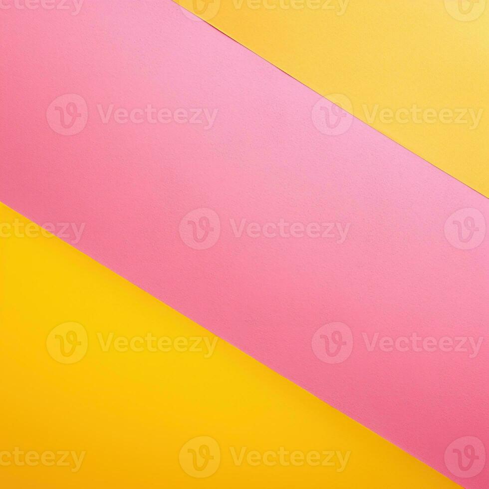 Simple two color background in pink yellow color, empty space for text and design photo
