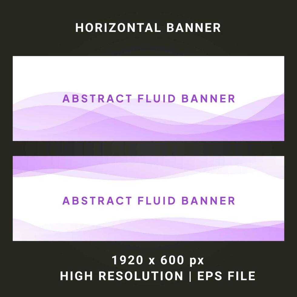 Purple Wavy liquid abstract banner isolated on white background. Modern Graphic Template Banner for social media and web sites vector