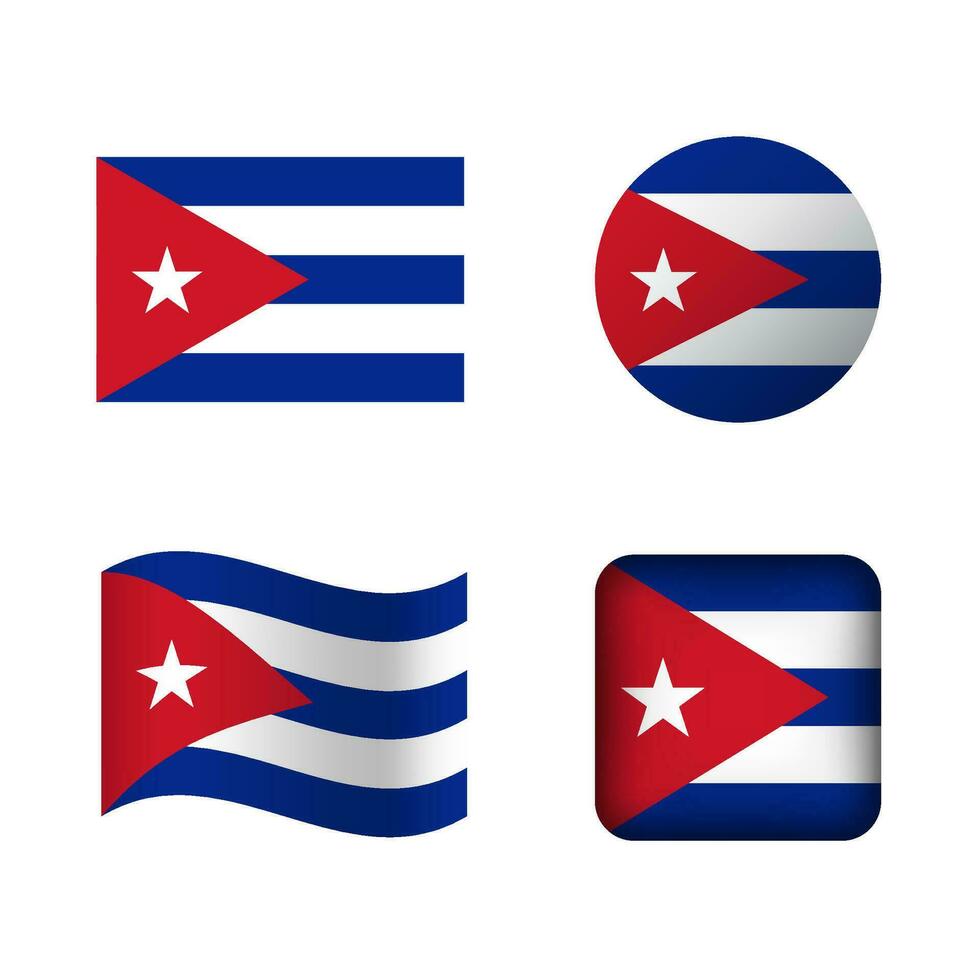 Vector Cuba National Flag Icons Set
