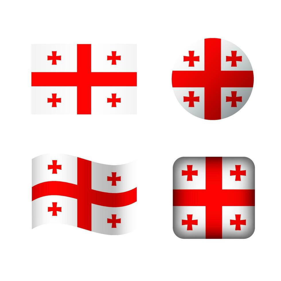 Vector Georgia National Flag Icons Set