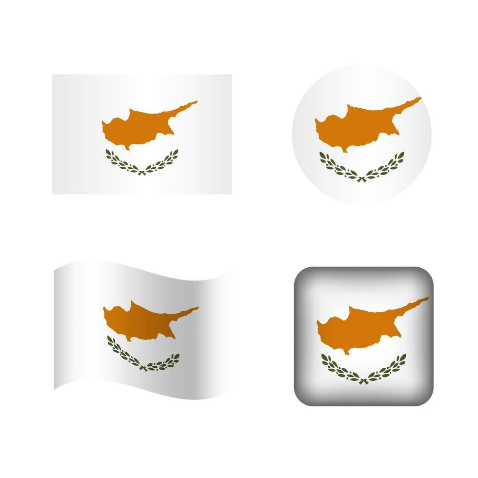 Vector Cyprus National Flag Icons Set