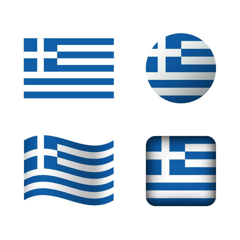 vector Grecia nacional bandera íconos conjunto