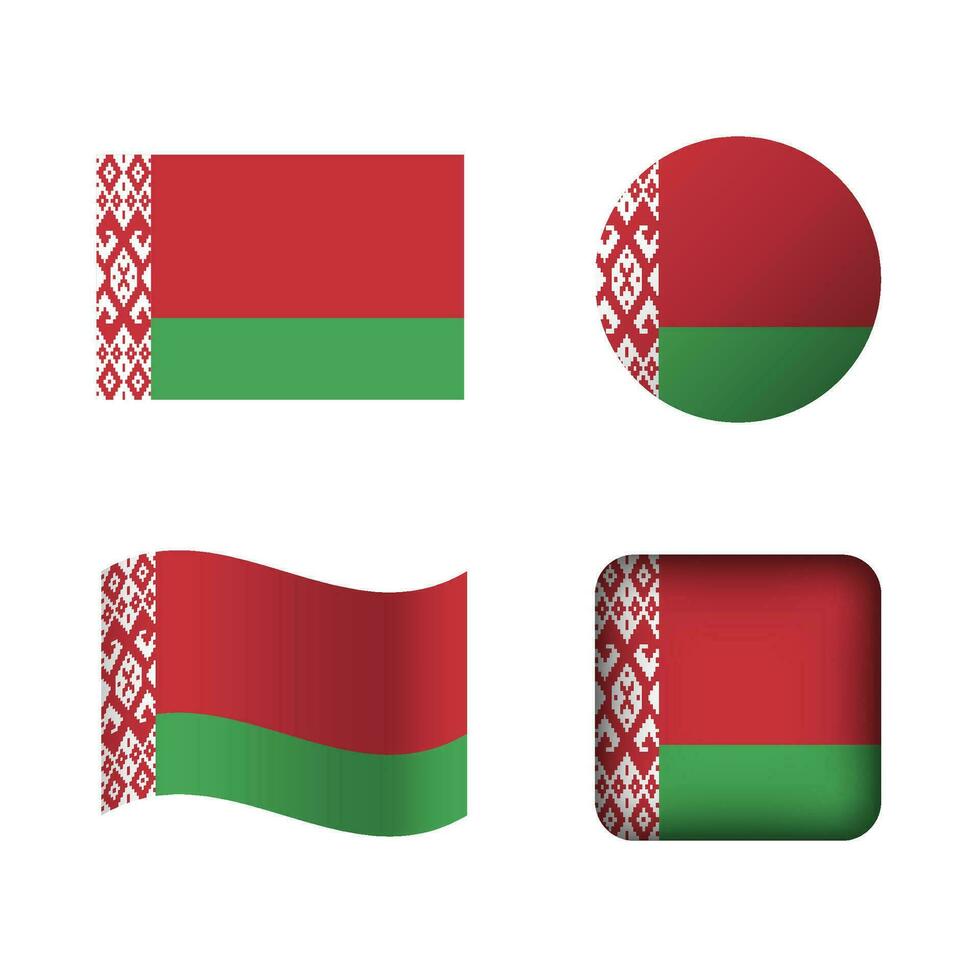 Vector Belarus National Flag Icons Set