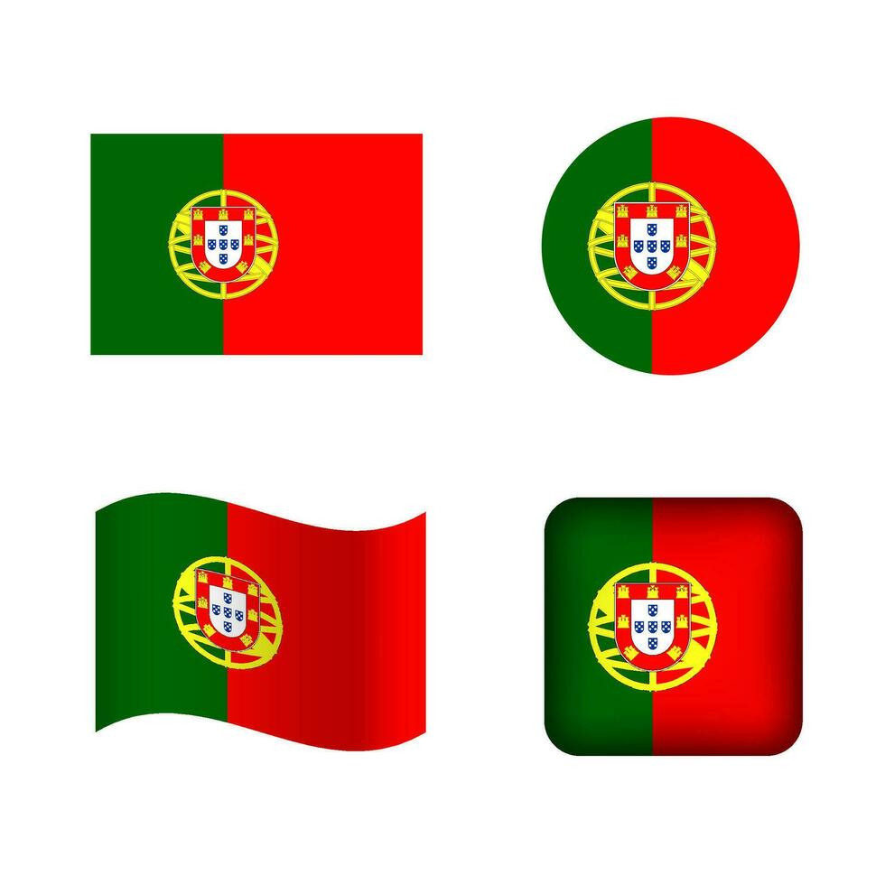 Vector Portugal National Flag Icons Set