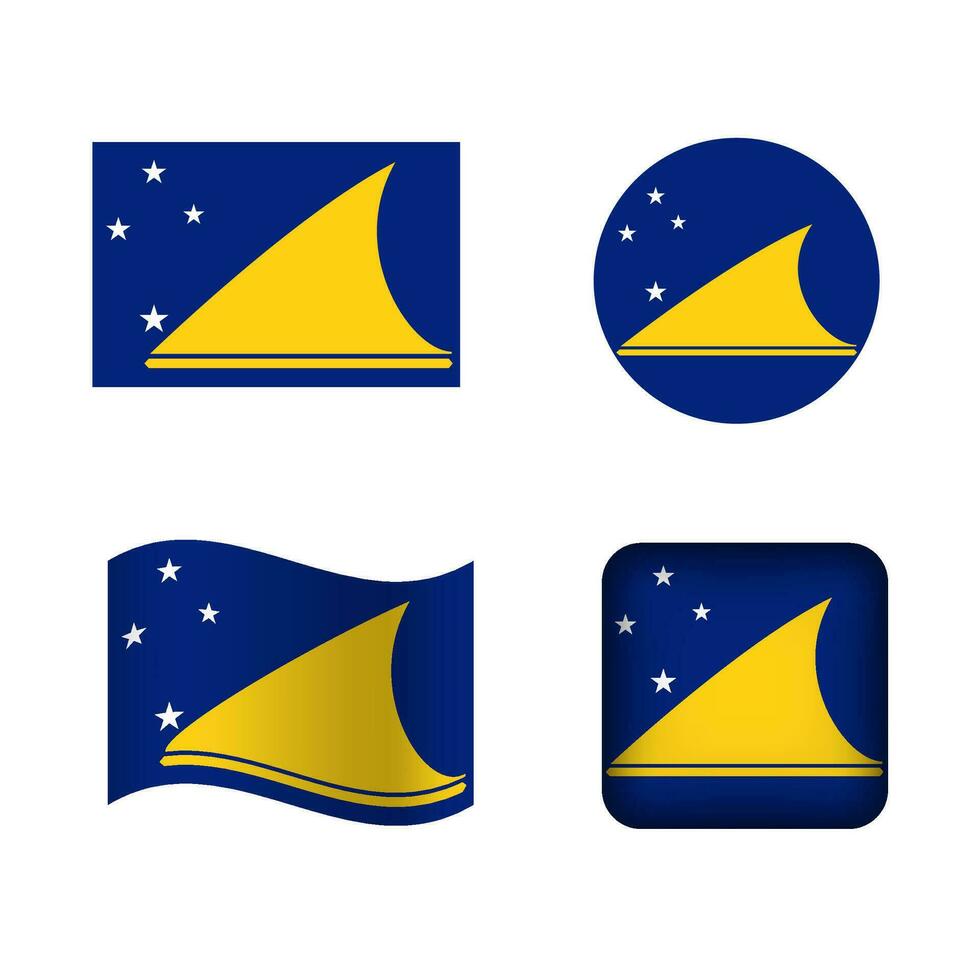 Vector Tokelau National Flag Icons Set