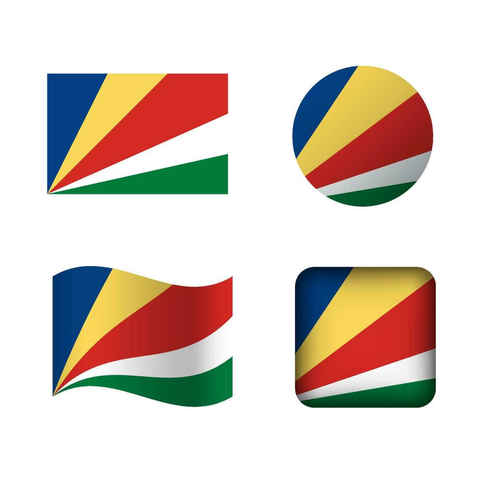 Vector Seychelles National Flag Icons Set