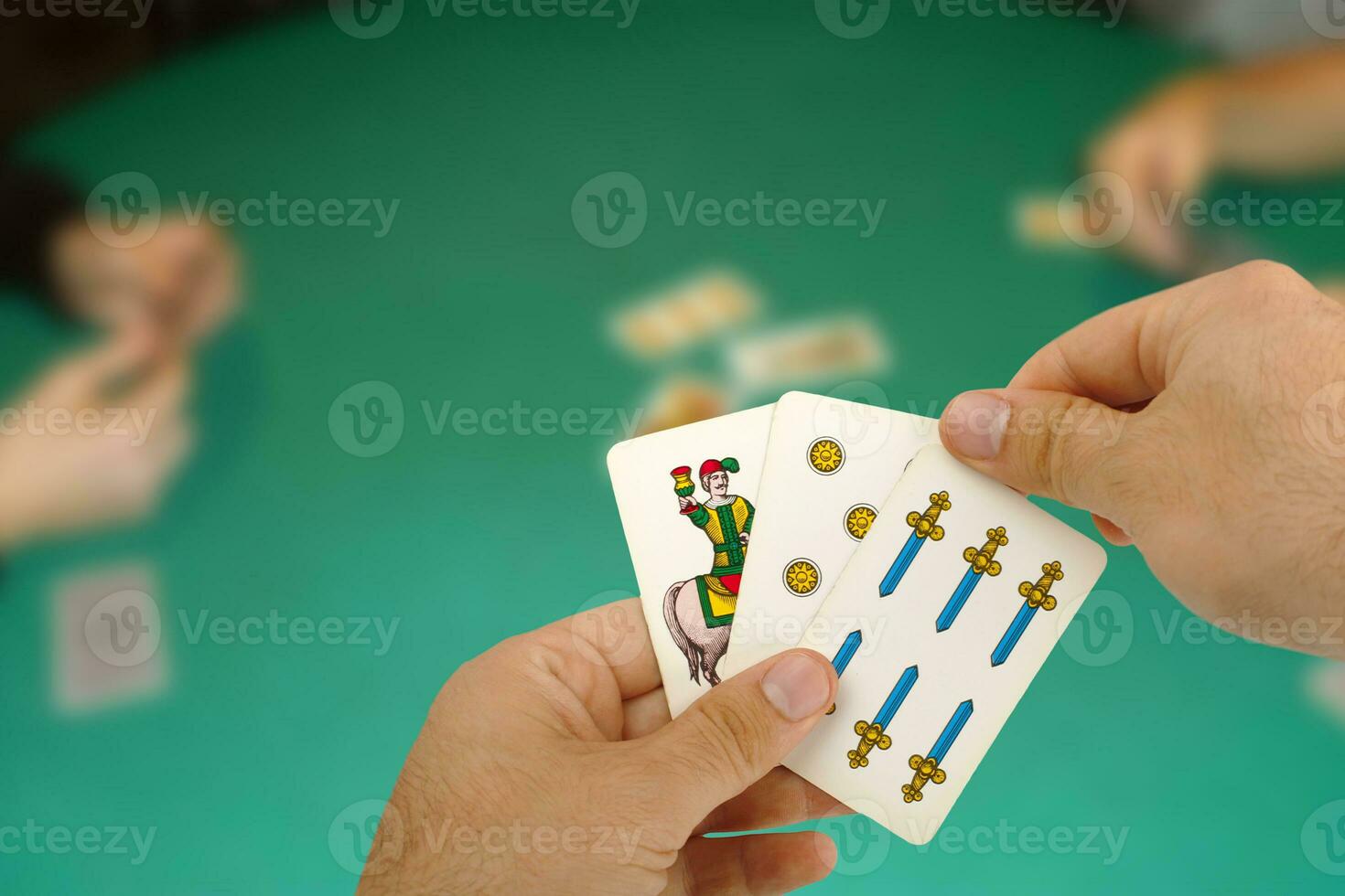 Card game with Neapolitan cards. photo