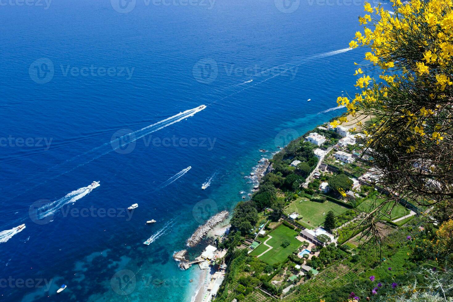 View of the coast of the island of Capri photo