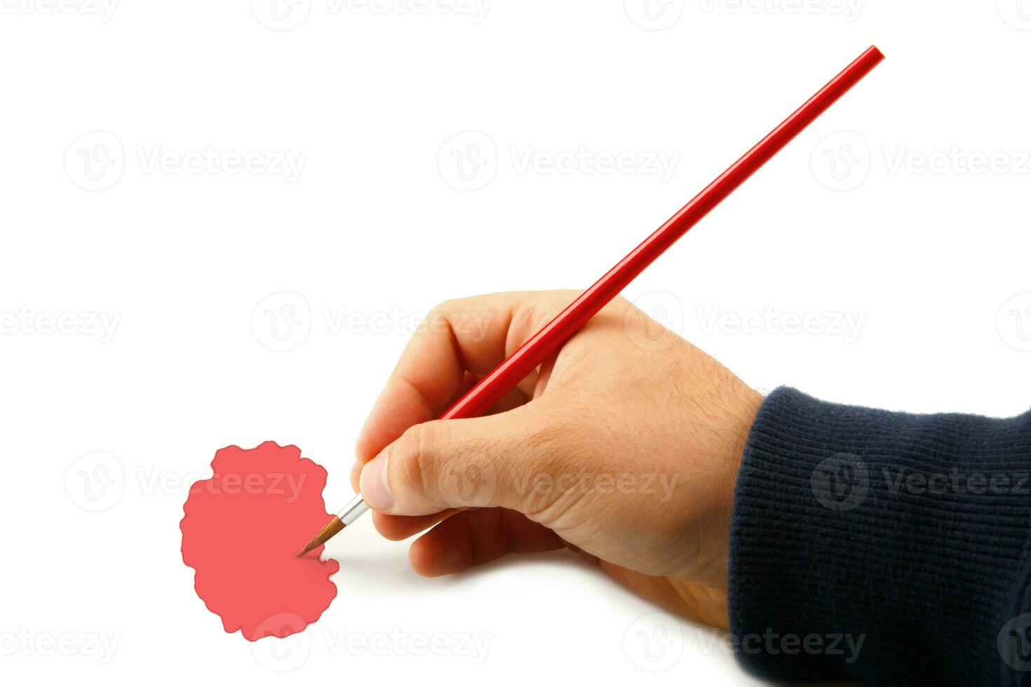 Hand painting with brush photo