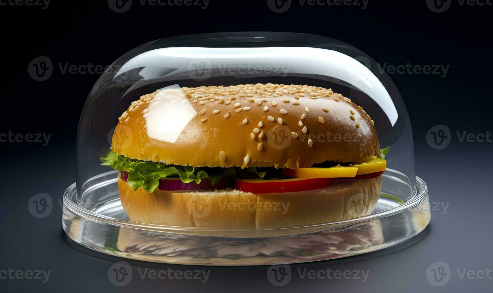 Classic fast food burger with delicious toppings Creating using generative AI tools photo