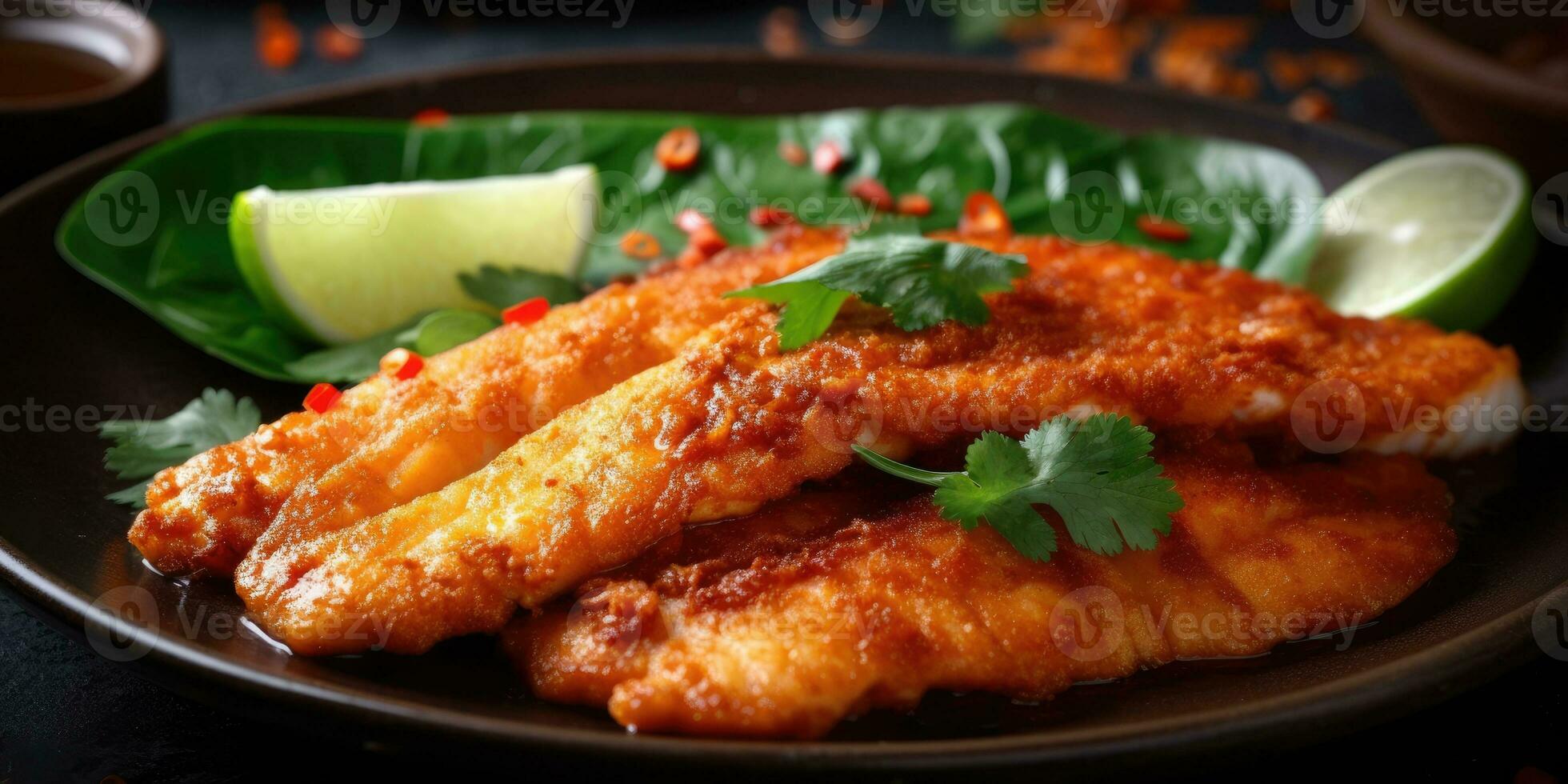 A delicious and easy spicy tilapia fillet recipe Creating using generative AI tools photo