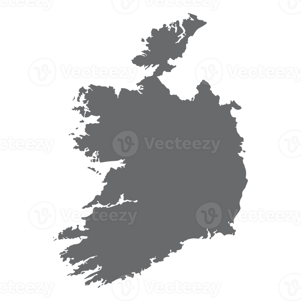 Ireland map. Map of Ireland in grey color png