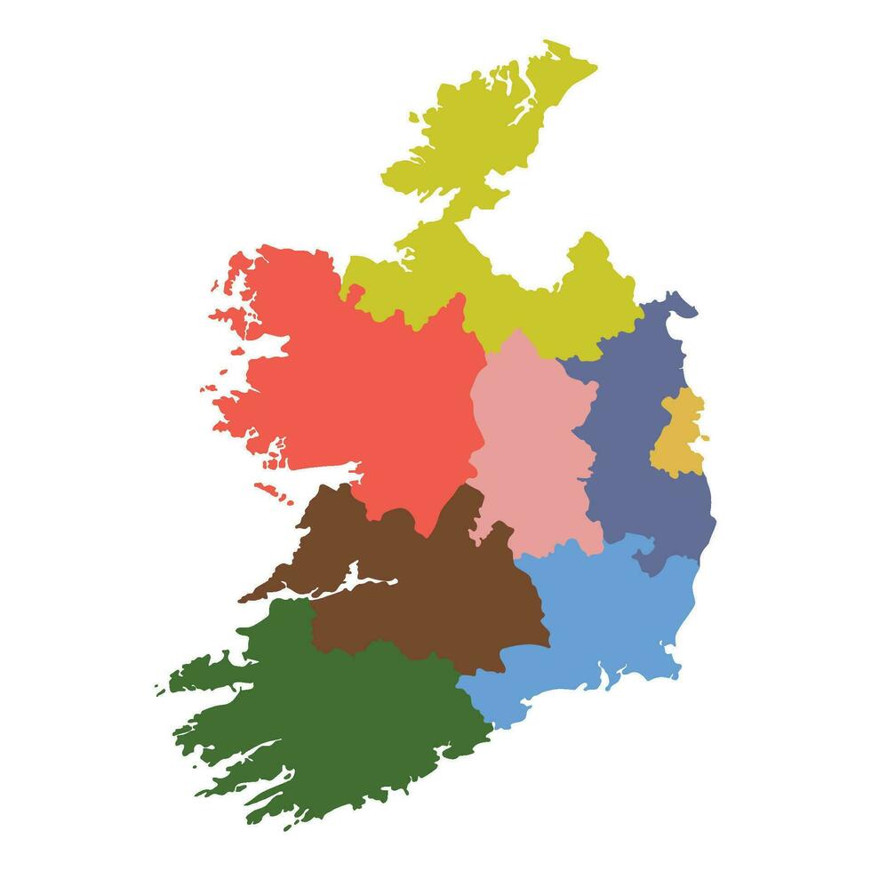 Irlanda mapa. mapa de Irlanda en principal regiones vector