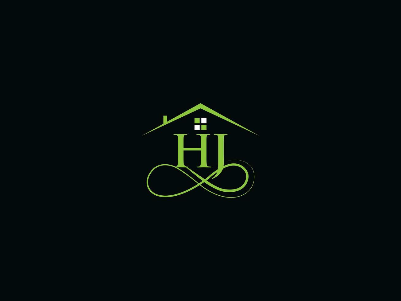 Typography Hj Building Logo, Initial HJ Luxury Real Estate Logo For You vector