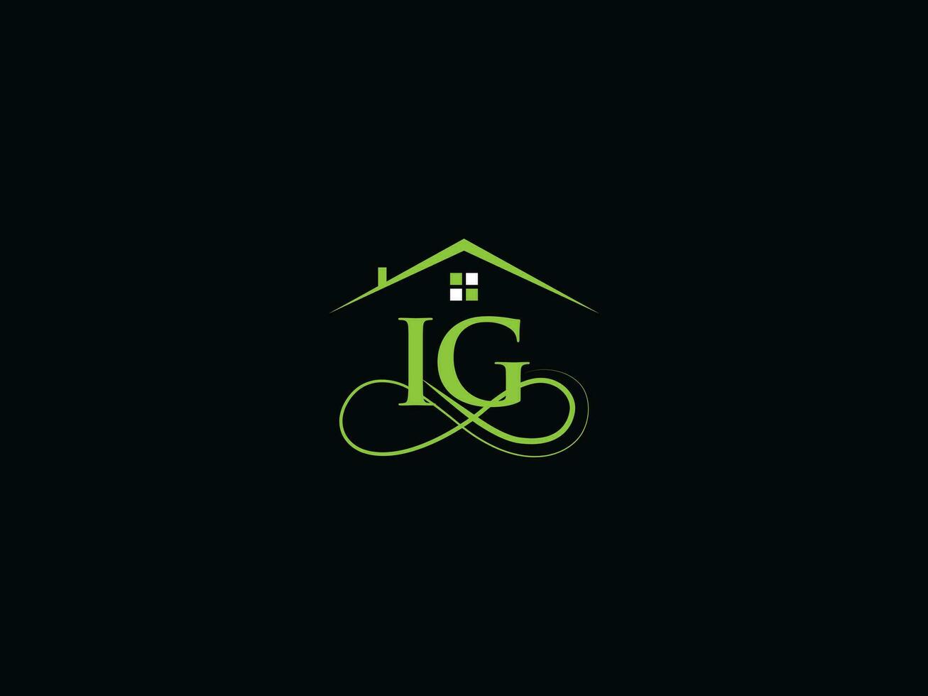 Monogram Ig Real Estate Logo, Modern IG Logo Icon Vector For Your House