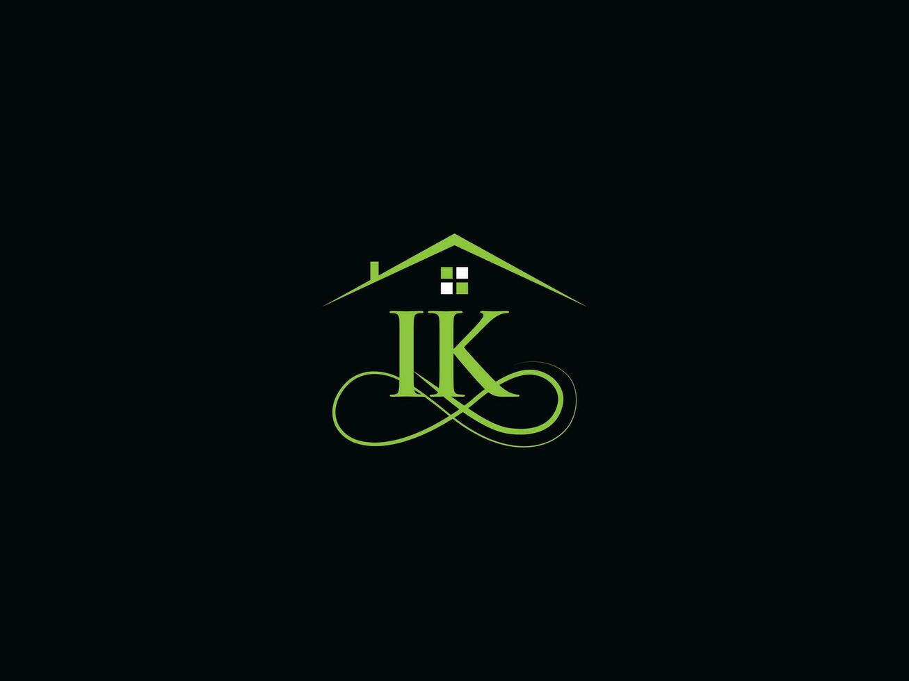 Monogram Ik Real Estate Logo, Modern IK Logo Icon Vector For Your House