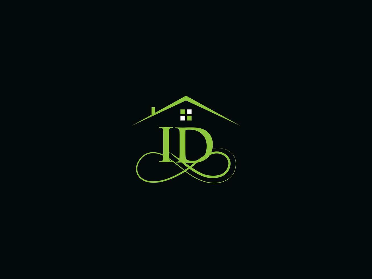 Monogram Id Real Estate Logo, Modern ID Logo Icon Vector For Your House