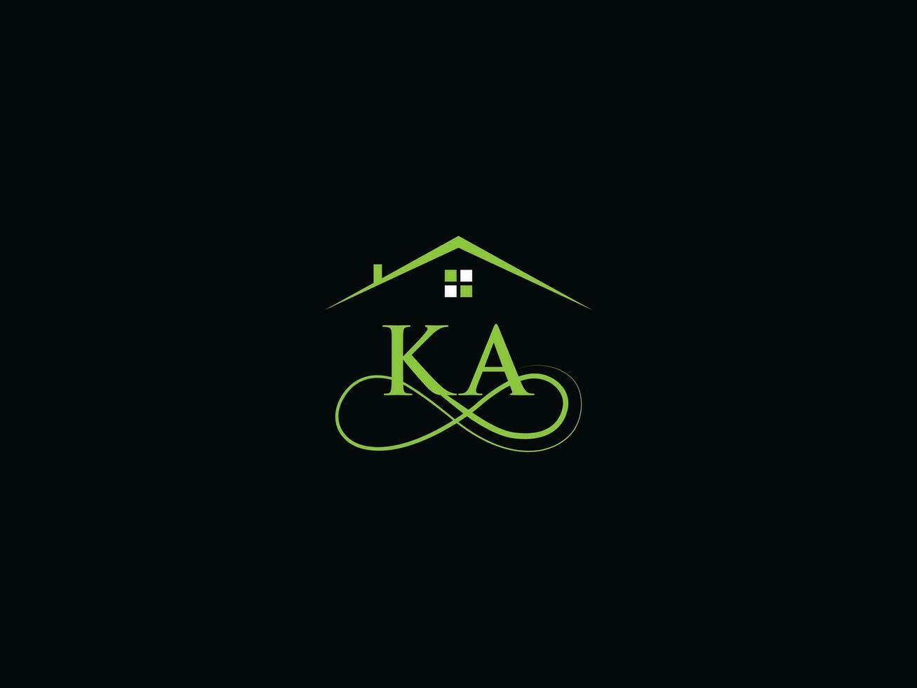Monogram Ka Building Logo Icon, Real Estate KA Logo Letter Design vector