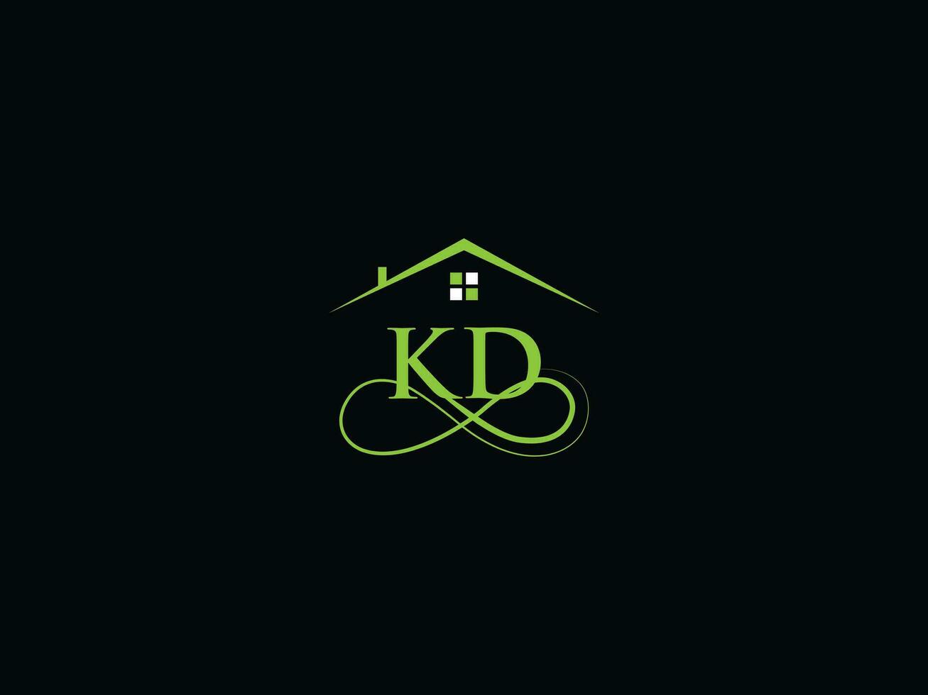 Monogram Kd Building Logo Icon, Real Estate KD Logo Letter Design vector