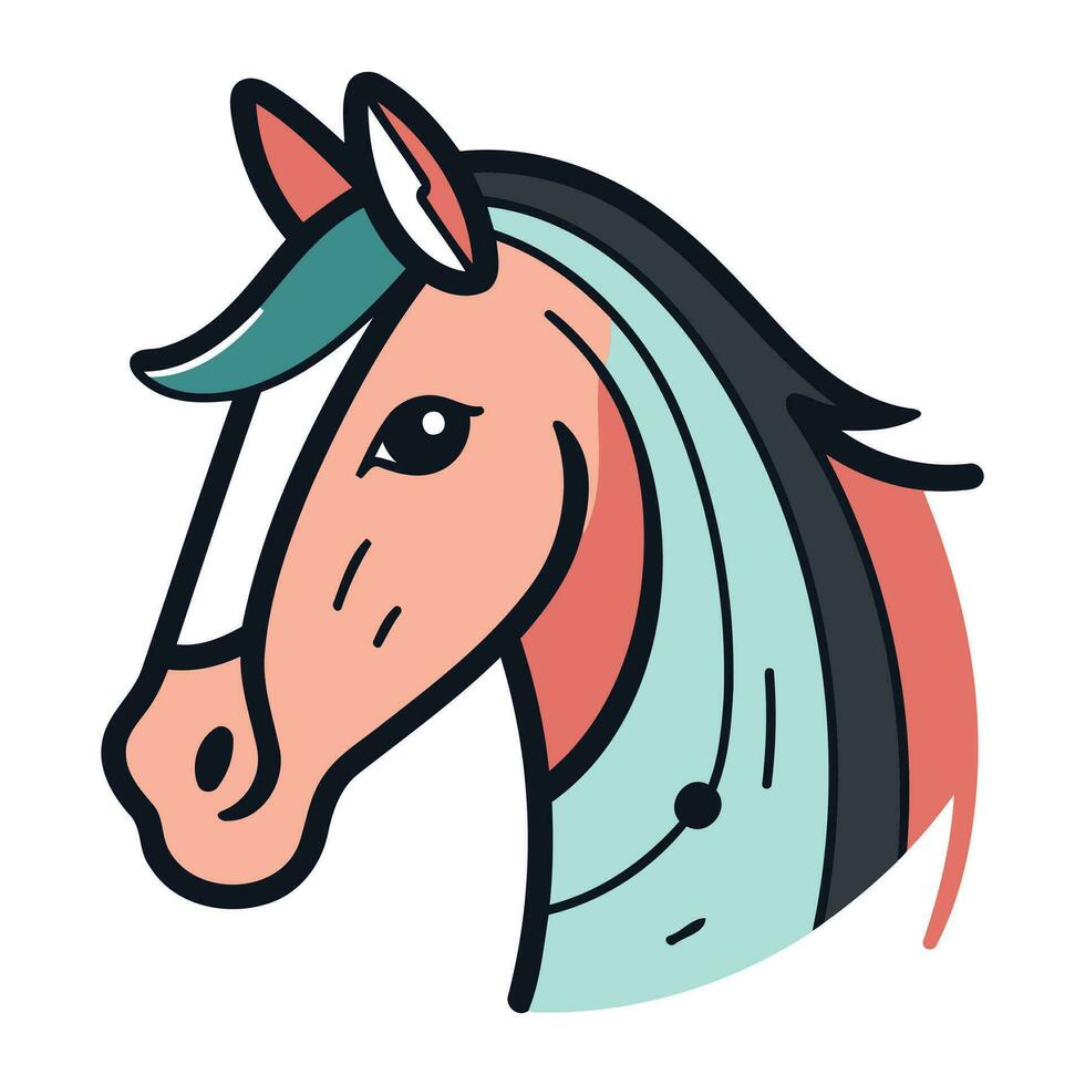 caballo cabeza. vector ilustración de un caballo cabeza en dibujos animados estilo.