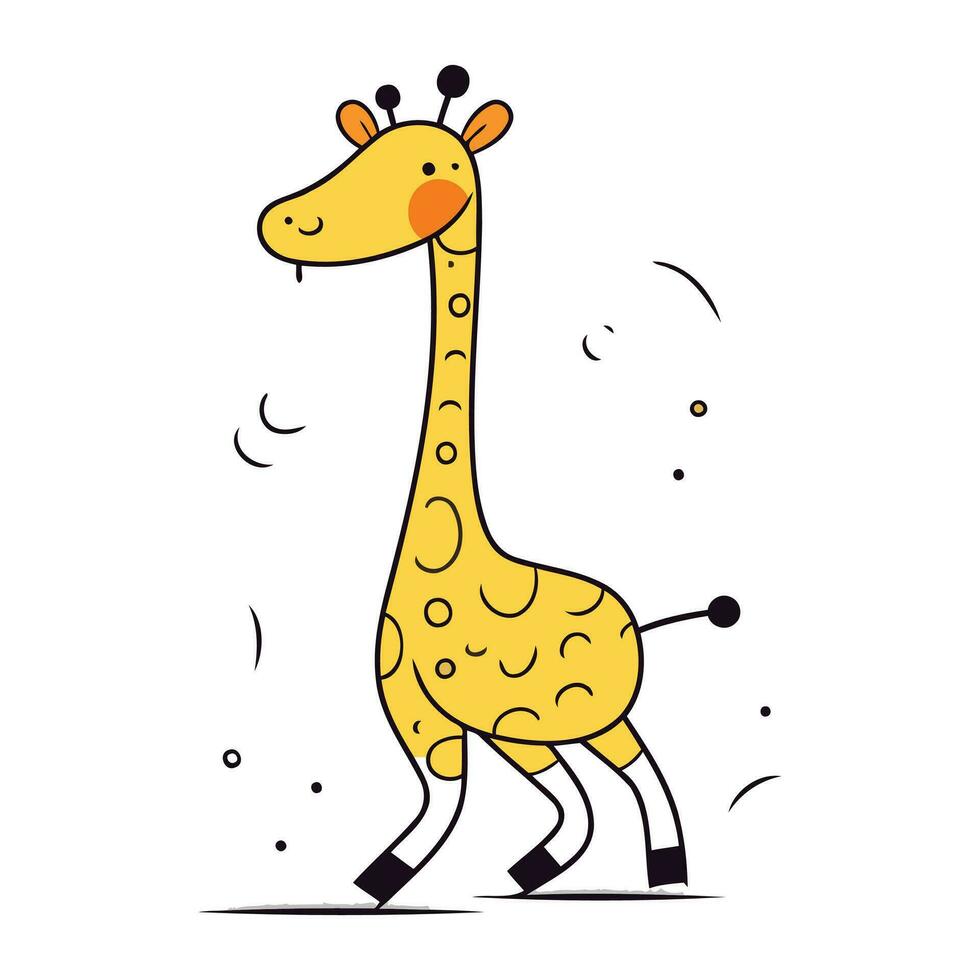 Cartoon giraffe. Vector illustration of a cute giraffe.