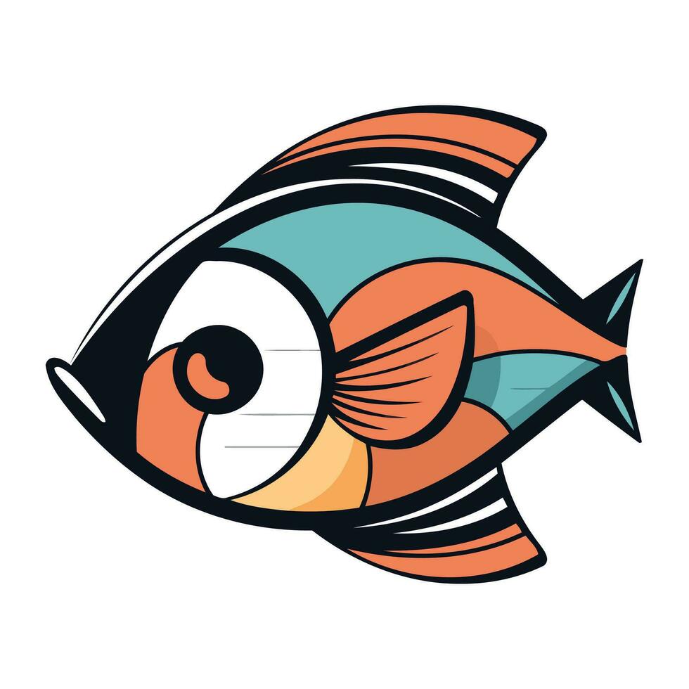 Fish head icon. Cartoon illustration of fish head vector icon for web