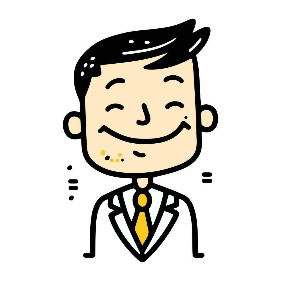 sonriente hombre en traje. vector ilustración de un contento hombre en un traje.