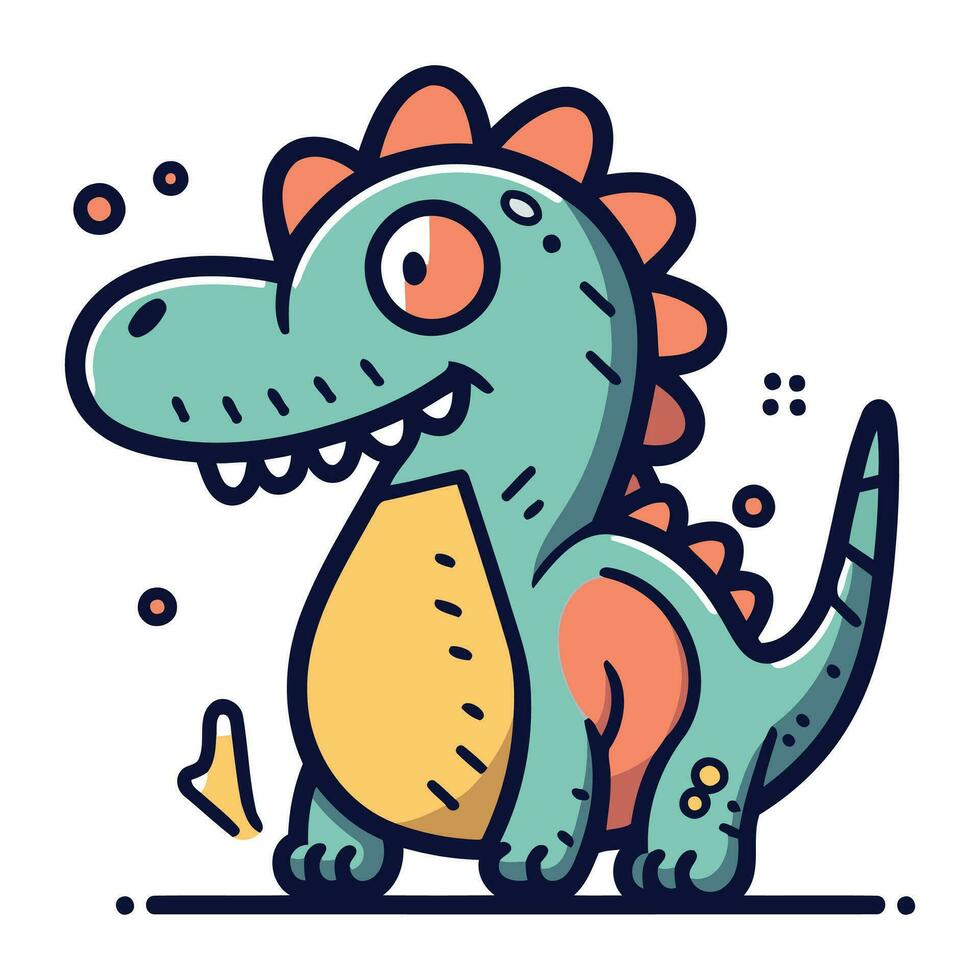 linda dinosaurio. vector ilustración en dibujos animados estilo. linda dinosaurio.