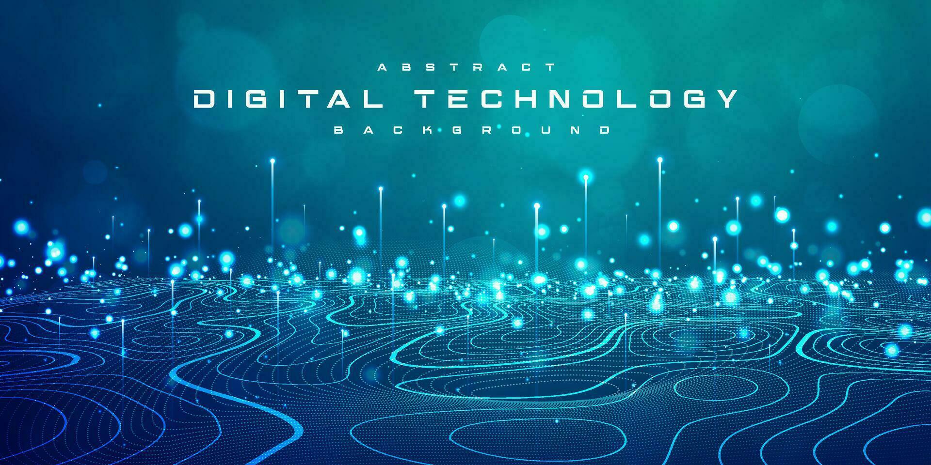 Digital technology speed connect blue green background, cyber nano information, abstract communication, innovation future tech data, internet network connection, Ai big data, line dot illustration 3d vector