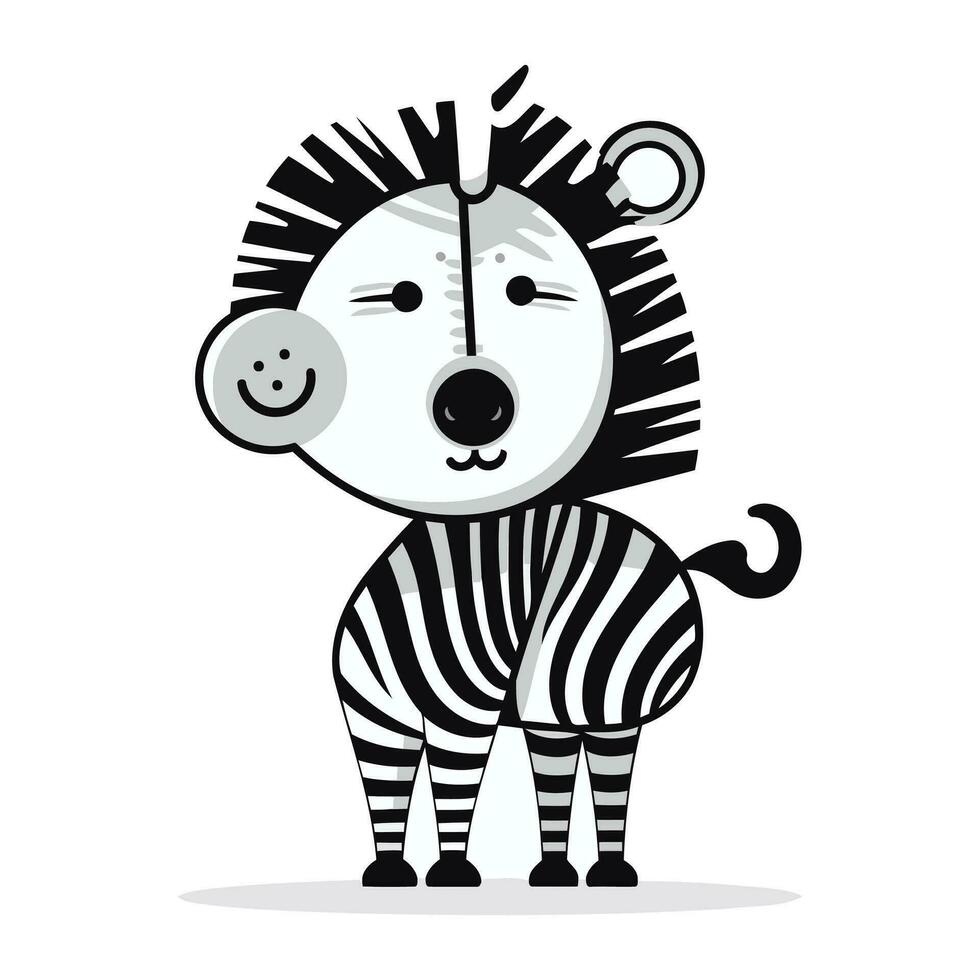 Zebra cartoon icon. Animal cute cartoon icon. Vector illustration.