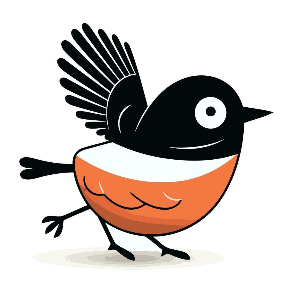 Vector illustration of a cute cartoon bird isolated on a white background.