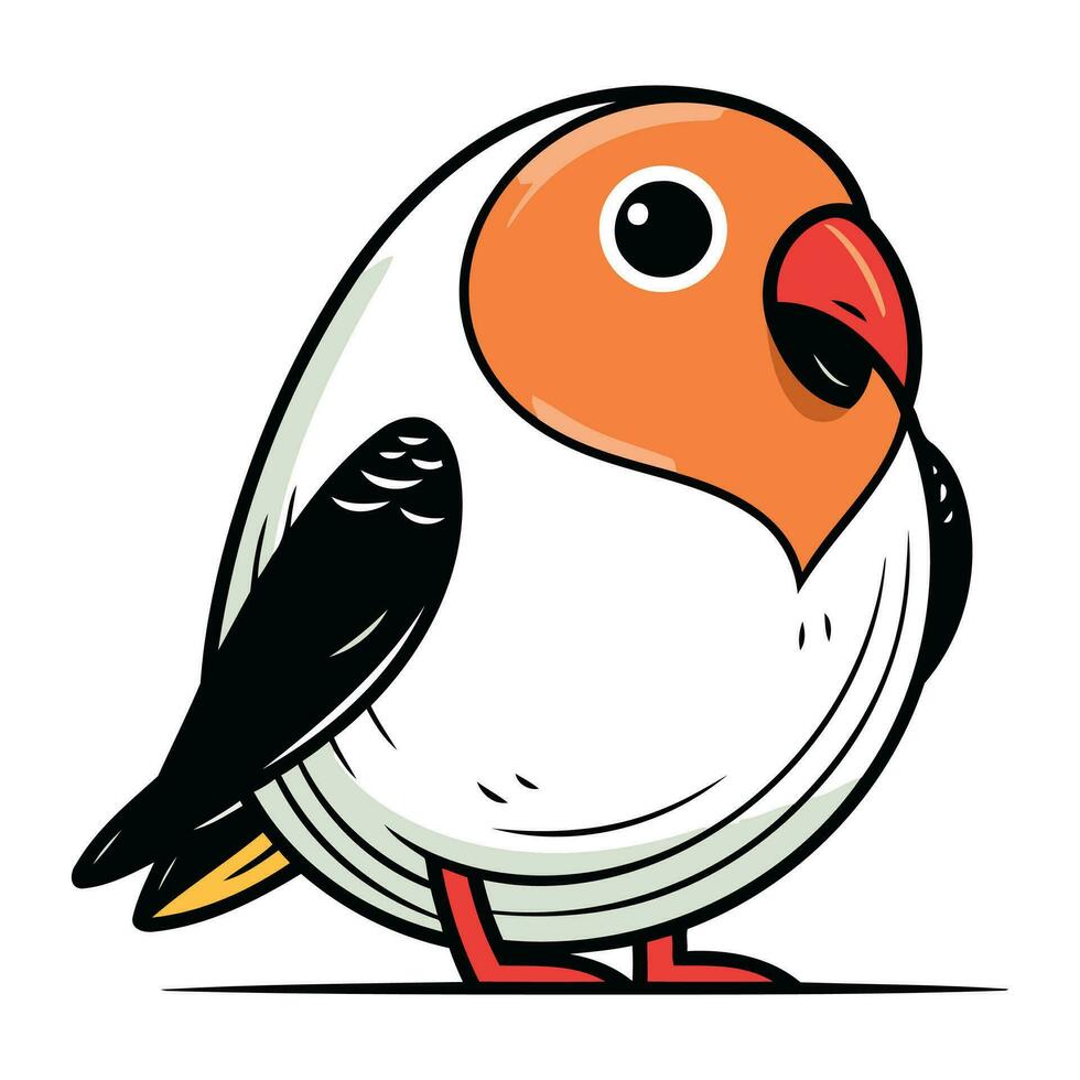 Cute cartoon parrot. Vector illustration on a white background.