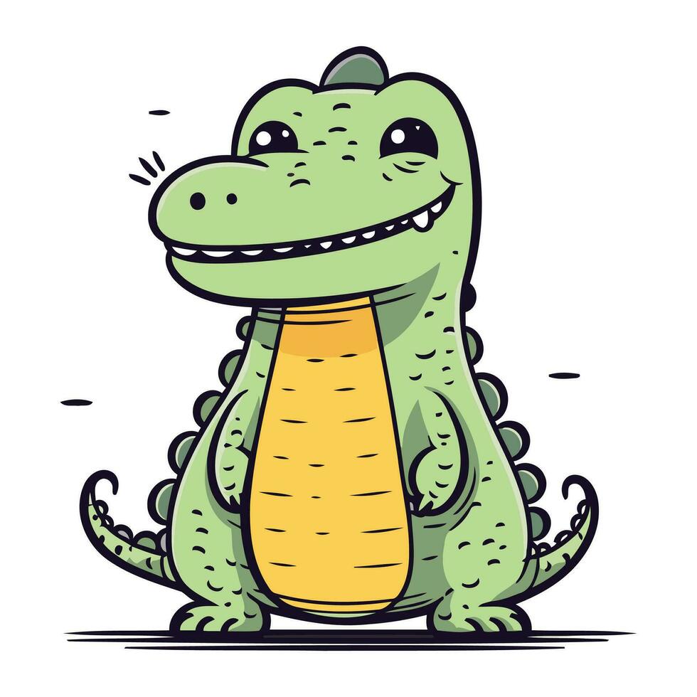 Cute crocodile. Vector illustration of a cute crocodile.