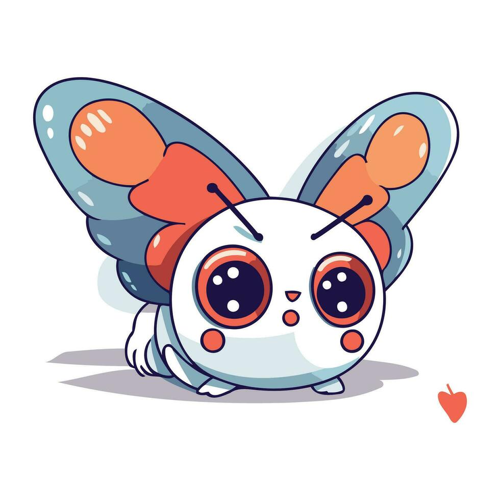 Cute cartoon butterfly. Vector illustration isolated on a white background.