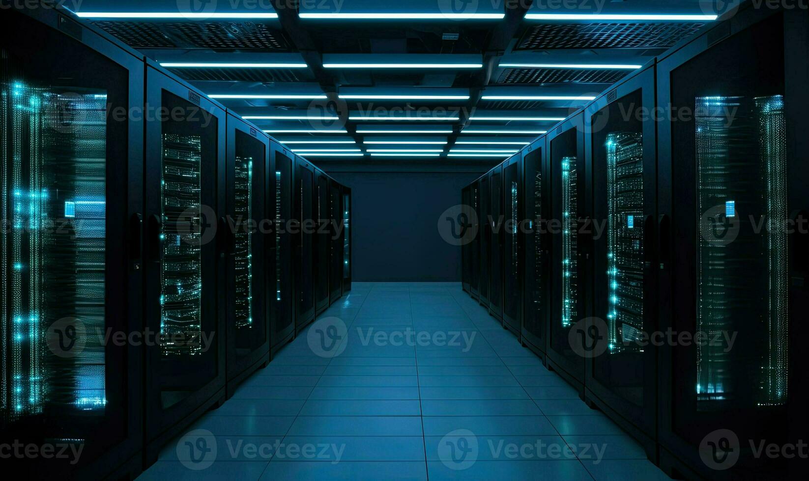 Server racks in computer network security server room data center photo