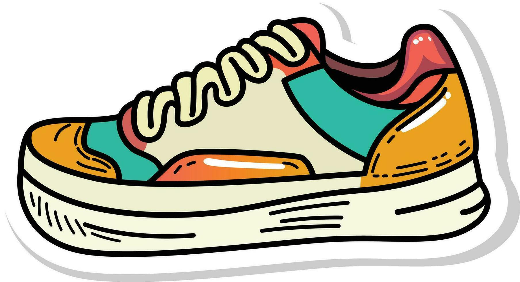 sneaker shoe cartoon vector illustration , sneaker, footwear aerobic shoe , running shoe , tennis shoe vector image