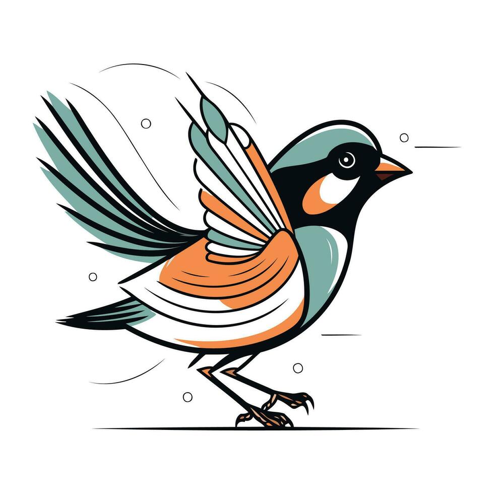 vector ilustración de un piñonero pájaro en un blanco antecedentes.