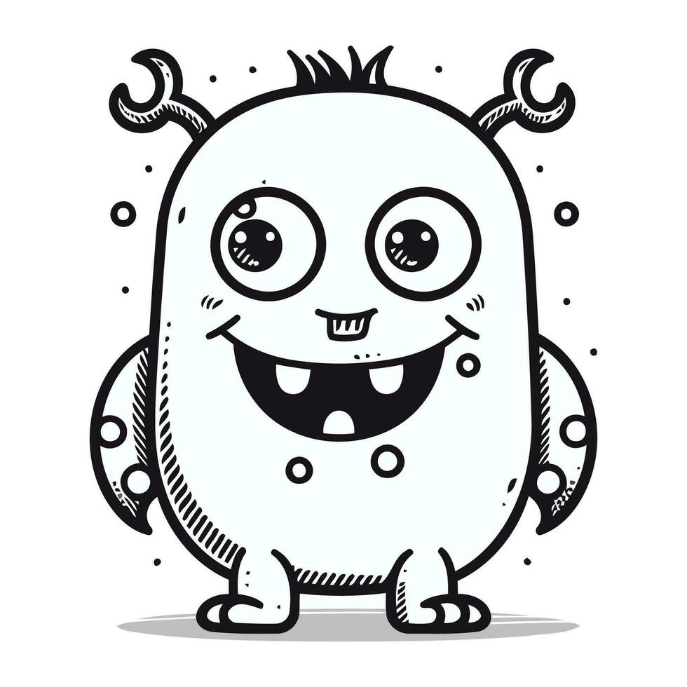 Cute cartoon monster. Vector illustration in doodle style.