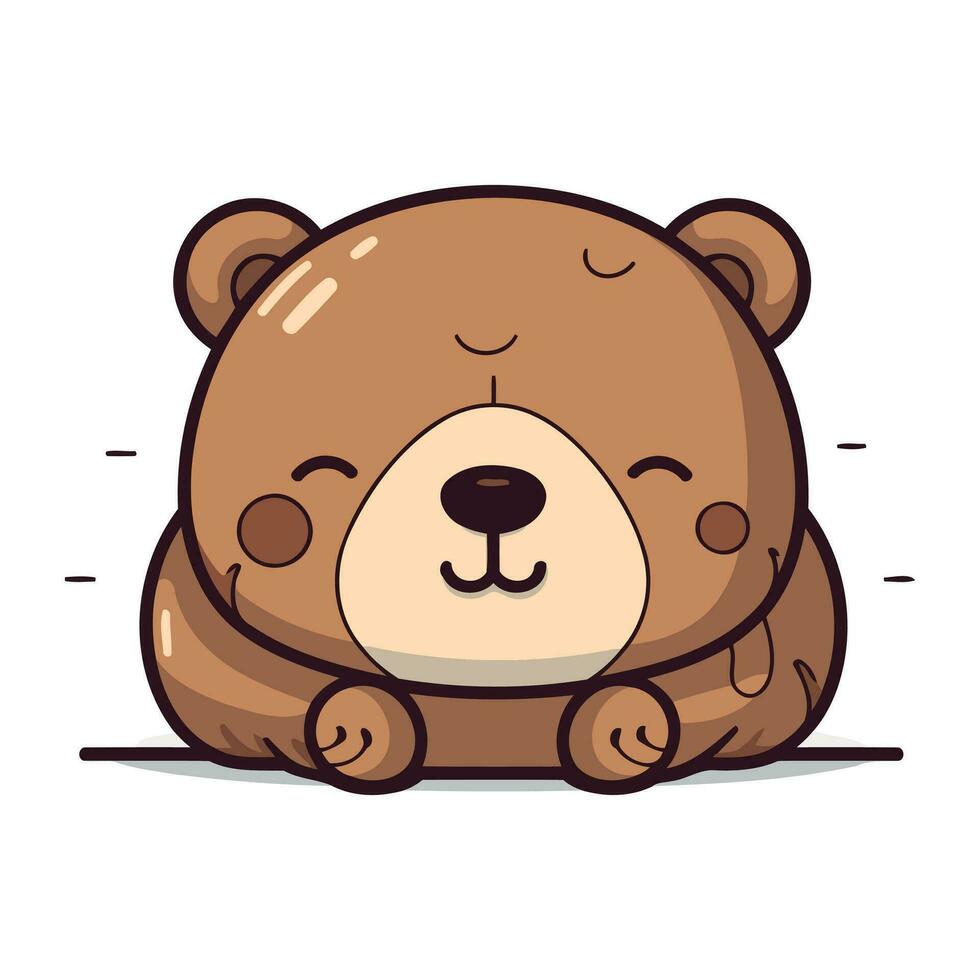 Cute cartoon bear. Vector illustration of a cute little bear.