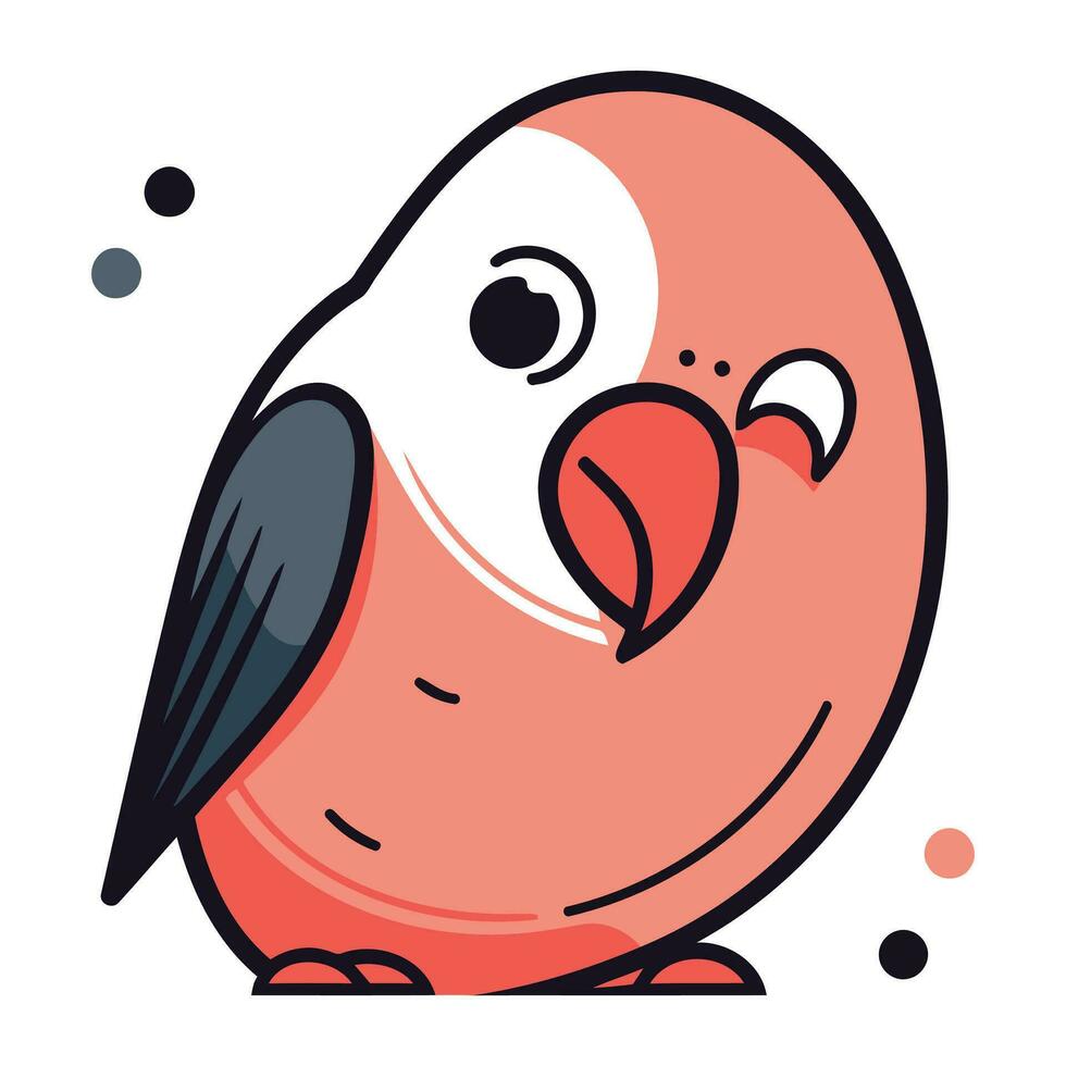linda dibujos animados pájaro. vector ilustración de un linda pequeño pájaro.