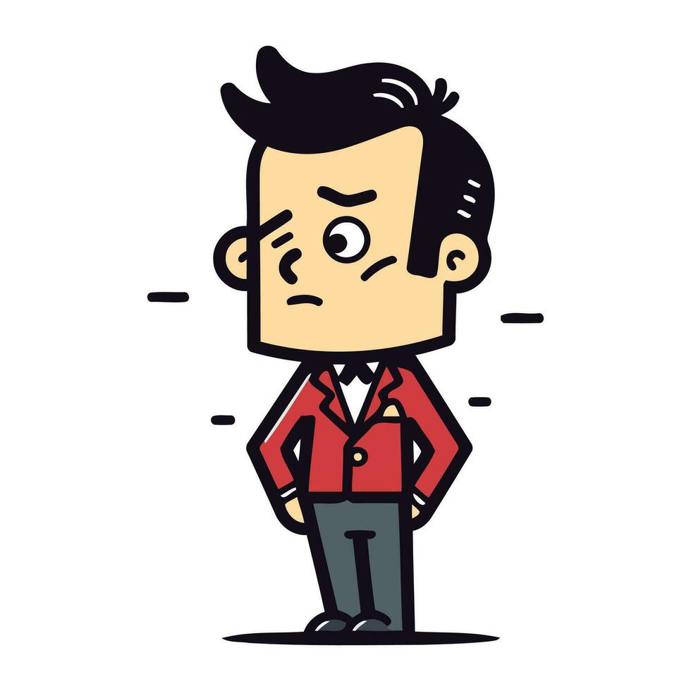 Angry man cartoon character. Vector illustration in a flat style.