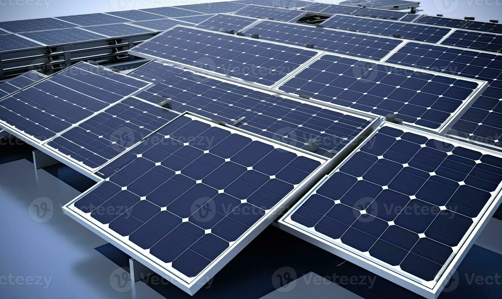 Solar panels and photovoltaic modules support green energy Creating using generative AI tools photo