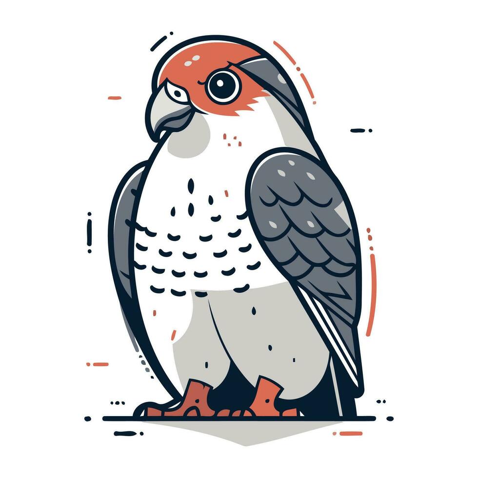 Pigeon on white background. Vector illustration in flat style.