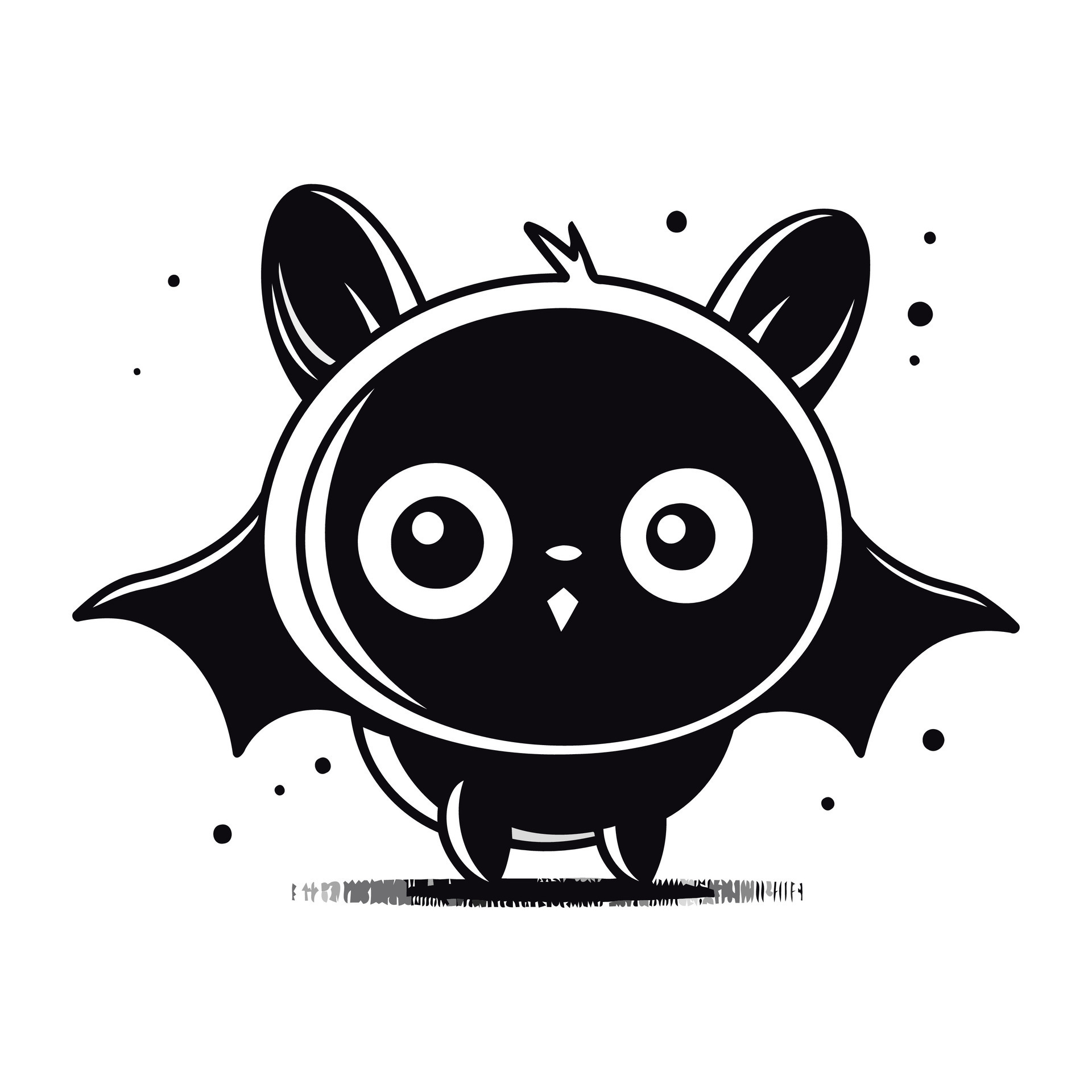 Cute cartoon owl. Black and white vector illustration isolated on a