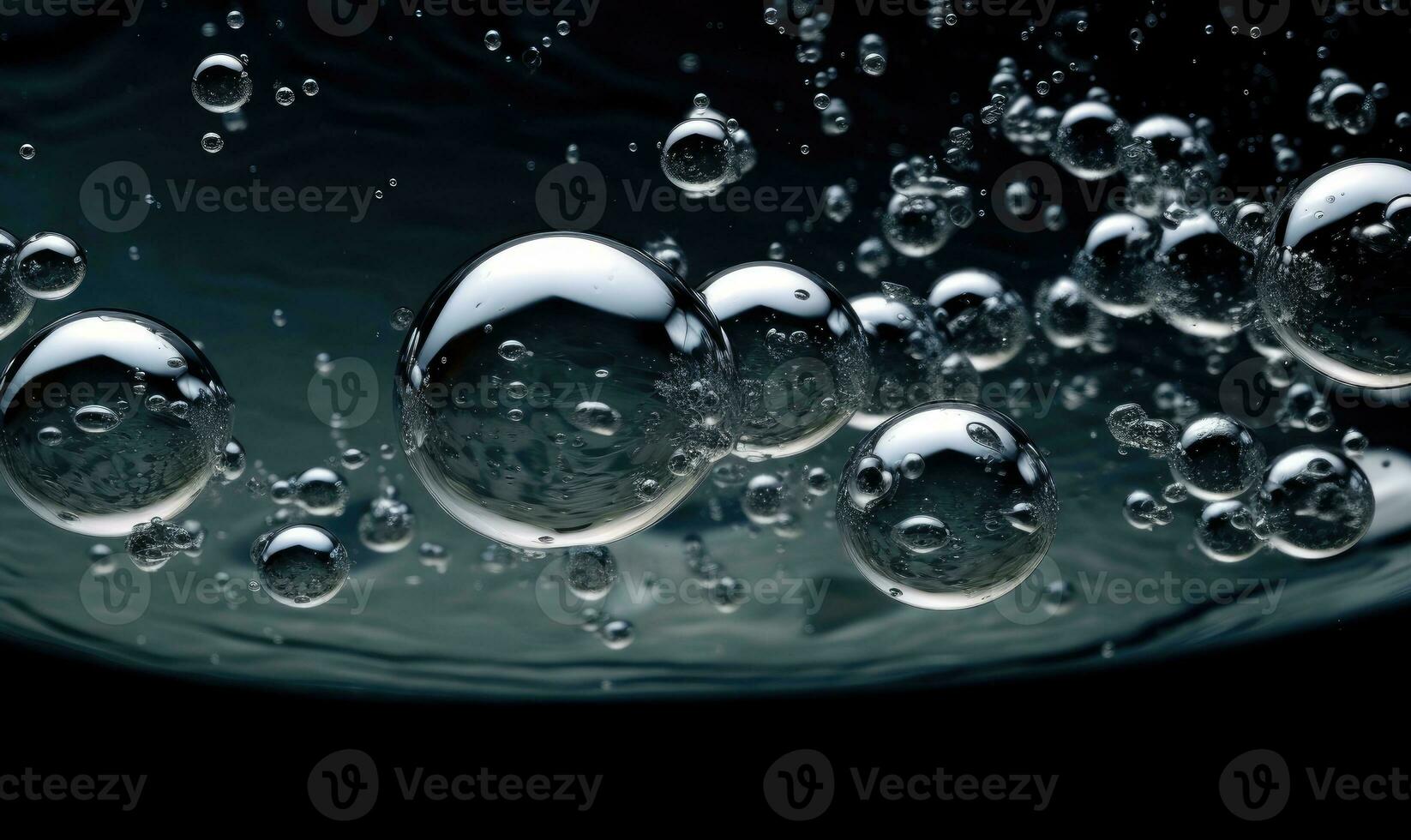 Air bubbles in water are like tiny pockets of air that float to the surface. Creating using generative AI tools photo