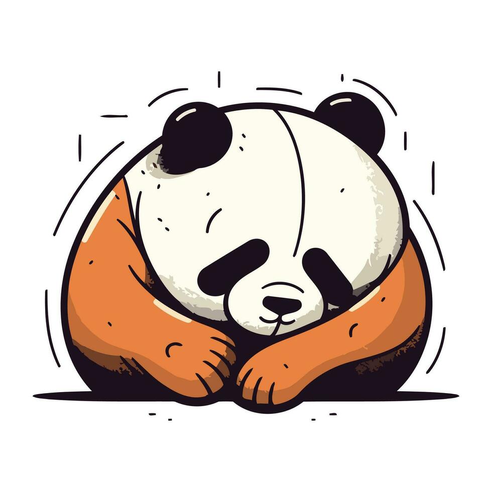 linda panda oso durmiendo. vector ilustración en dibujos animados estilo.